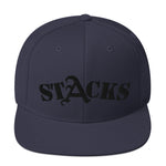 STACKS SNAPBACK HAT BLACK FONT ALL COLORS