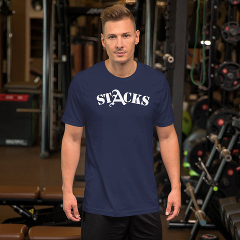STACKS TEE WHITE FONT ALL COLORS