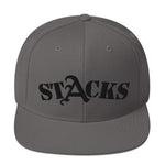 STACKS SNAPBACK HAT BLACK FONT ALL COLORS
