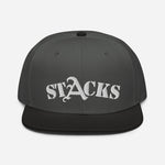 MORE SNAP BACK STACKS WHITE FONT