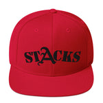 STACKS SNAPBACK HAT BLACK FONT ALL COLORS