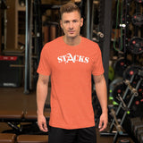 STACKS TEE WHITE FONT ALL COLORS
