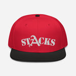 MORE SNAP BACK STACKS WHITE FONT