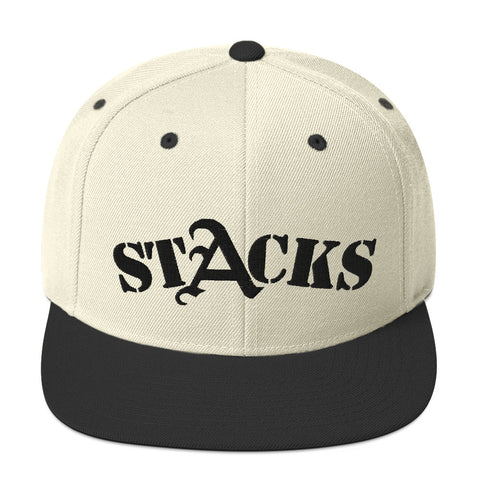 STACKS SNAPBACK HAT BLACK FONT ALL COLORS